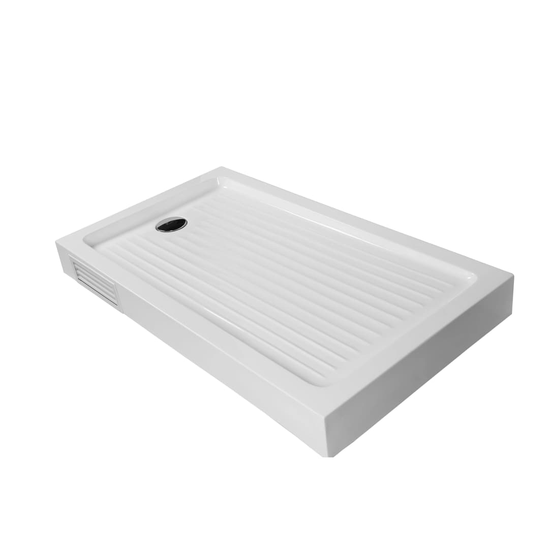 Receptáculo Zen con Desagüe y Panel de Registro Blanco 1300x800 mm
