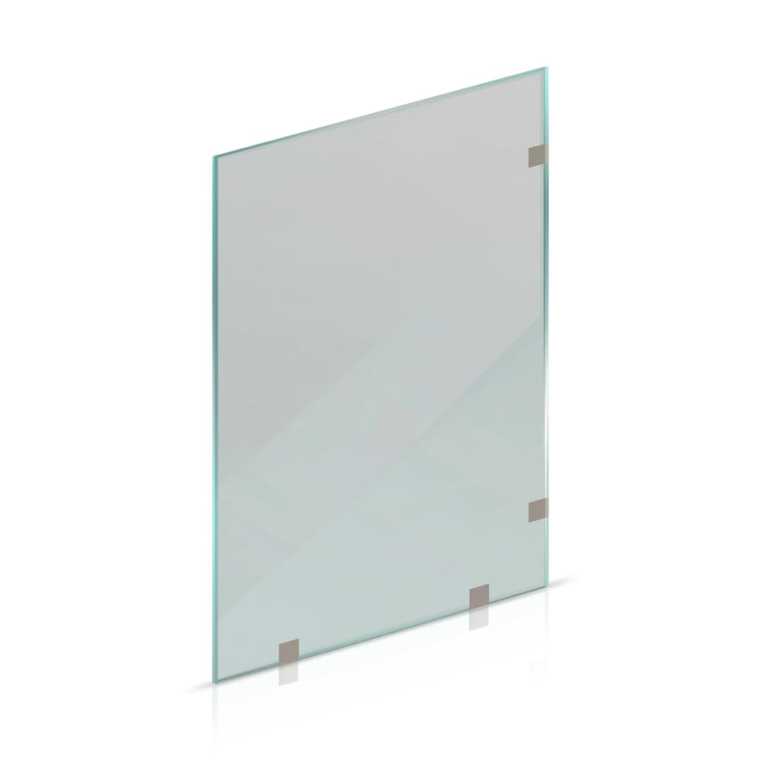 Mampara Ducha Fosco Fija Vidrio Templado Acero Inoxidable 800x1900 mm