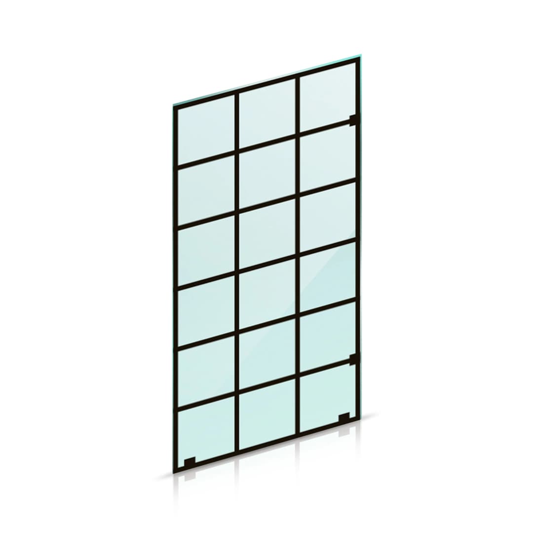 Mampara Ducha Varese Fija Vidrio Templado Negro Mate 1000x1900 mm