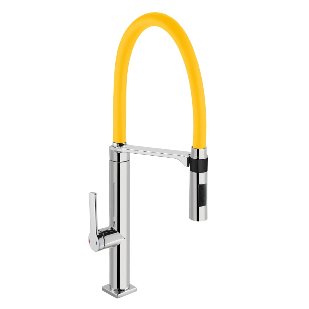 Grifería Cocina Doc Extraíble Caño Flexible 2 Jet 695778 Amarillo