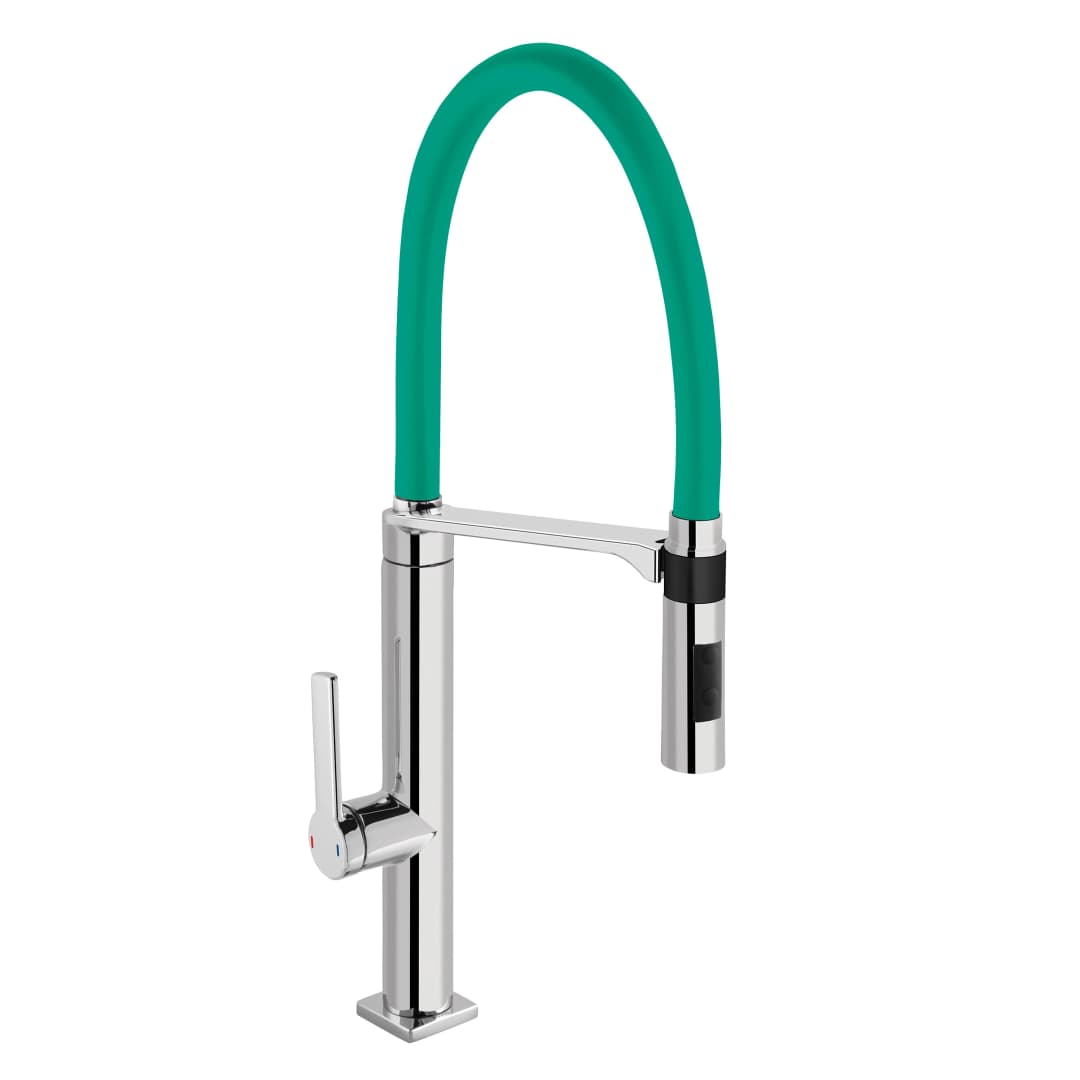 Grifería Cocina Doc Extraíble Caño Flexible 2 Jet 695781 Verde