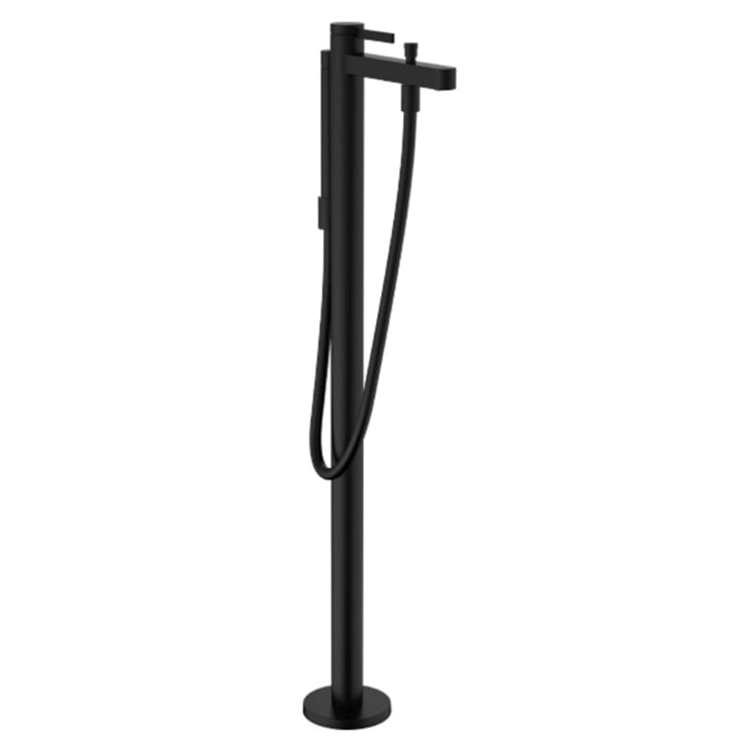 Grifería Tina Pie Finoris con Set Soporte Ducha 76445670 Negro Mate