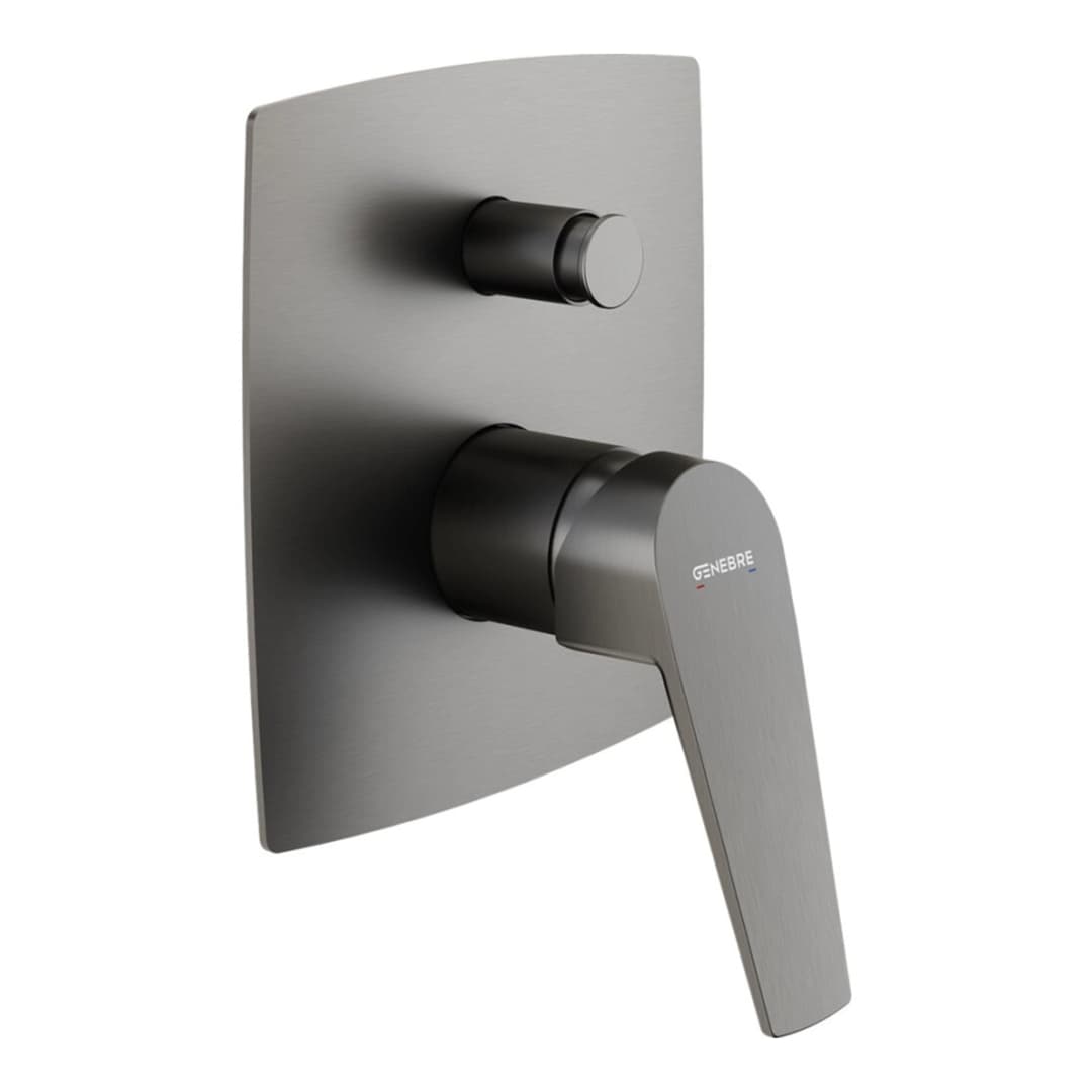 Grifería Ducha Empotrada Kloe Con Inversor 2 Vías Gun Grey