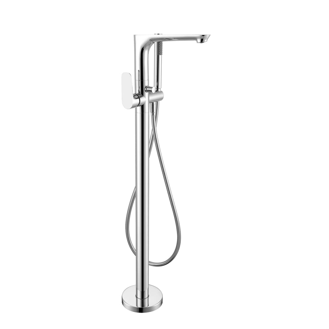 Grifería Tina Pie Urban Con Set Soporte Ducha Cromado