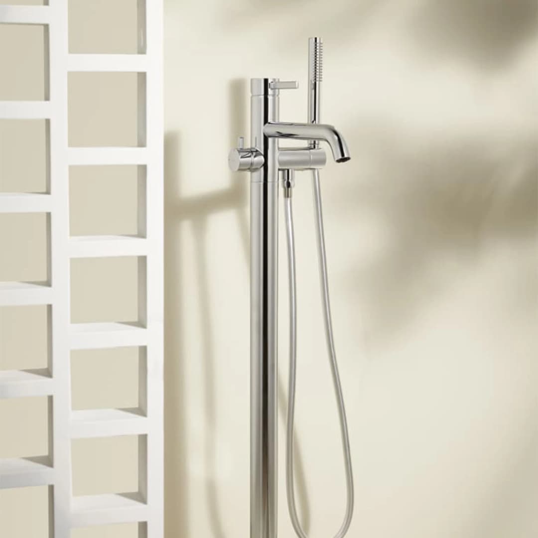 Grifería Tina Pie Ona Con Set y Soporte Ducha A5A279EC00 Cromo