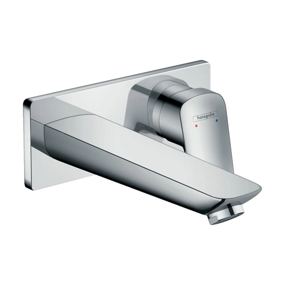 Grifería Lavamanos Logis Muro 20 cm C/Desagüe 71220000 Cromo