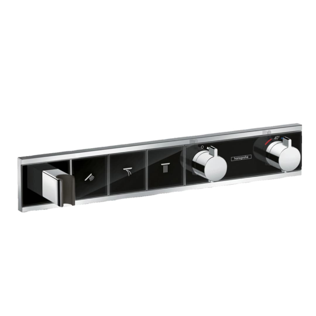 Termostato Rainselect Empotrado 3 Vias 15356600 Negro Cromo