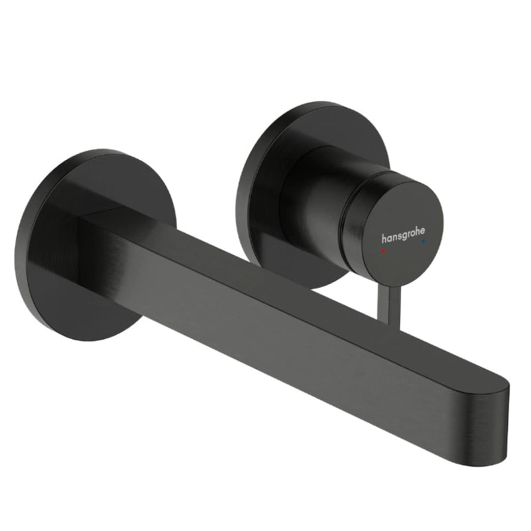Grifería Lavamanos Finoris Muro 22 cm Con Desague 76050340 Brushed Black Chrome