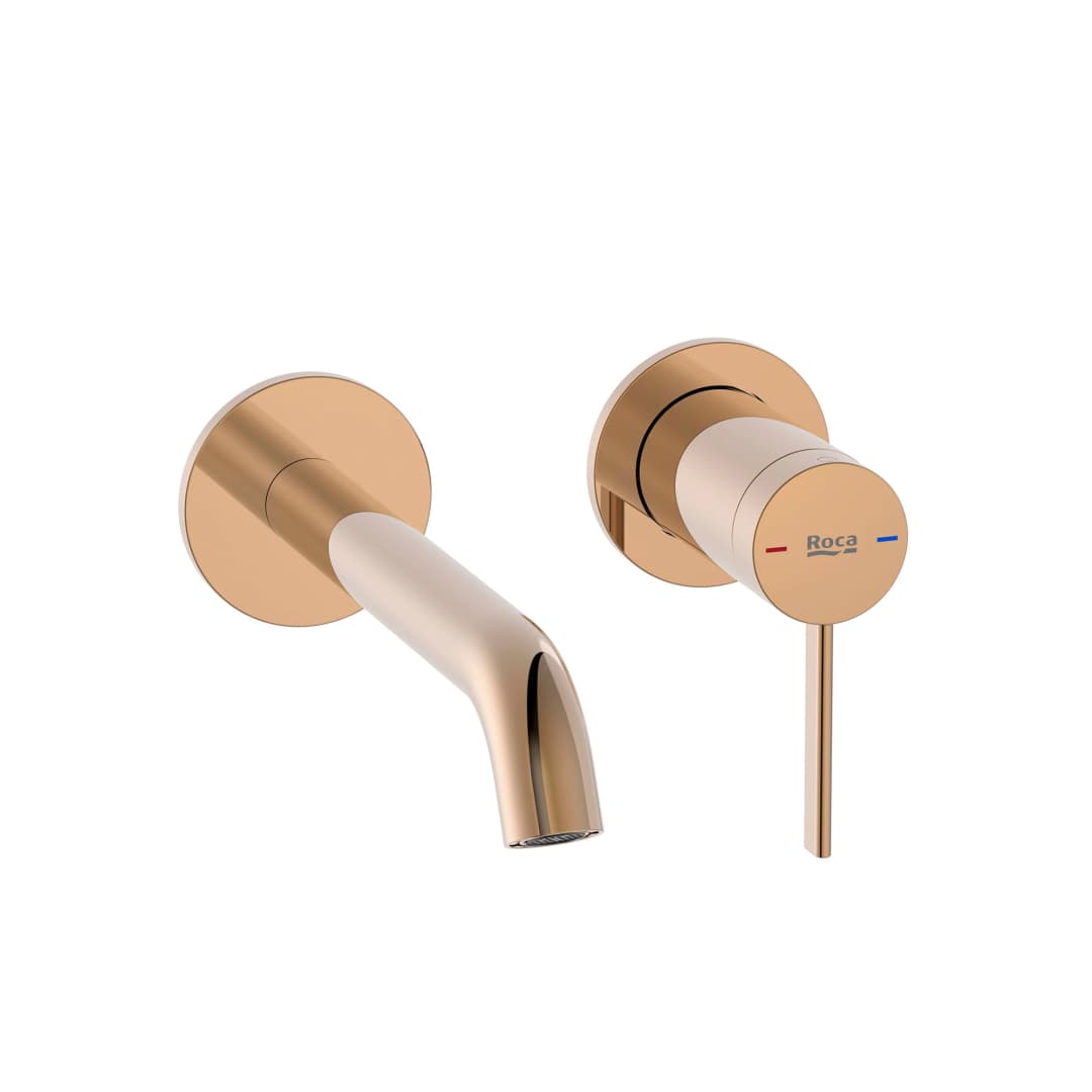 Griferia de Lavamanos Mural Ona rose gold 175x16x60mm