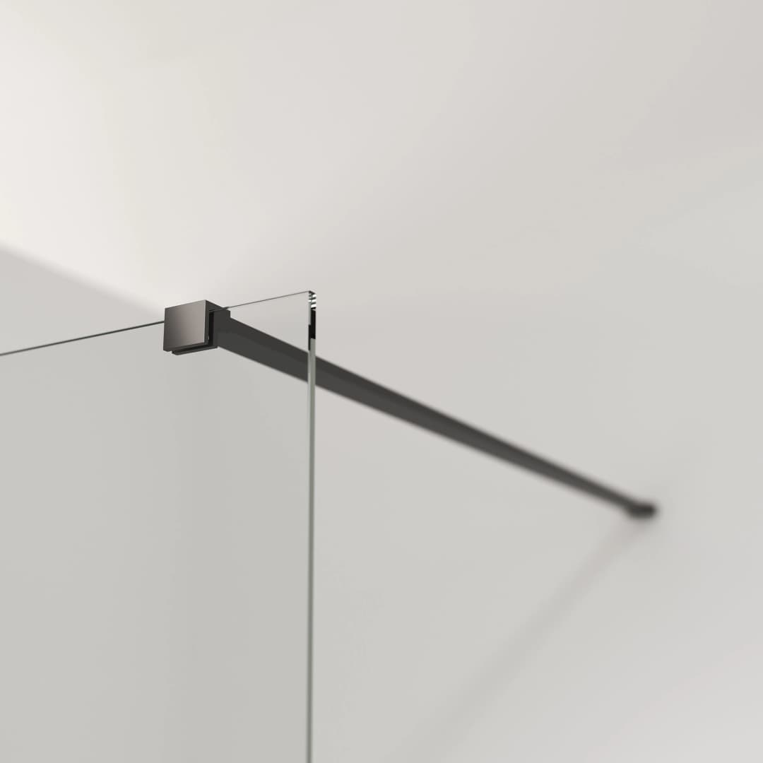 Mampara Style-N Fija con Brazo 1000x1950 mm Receptáculo Negro Mate