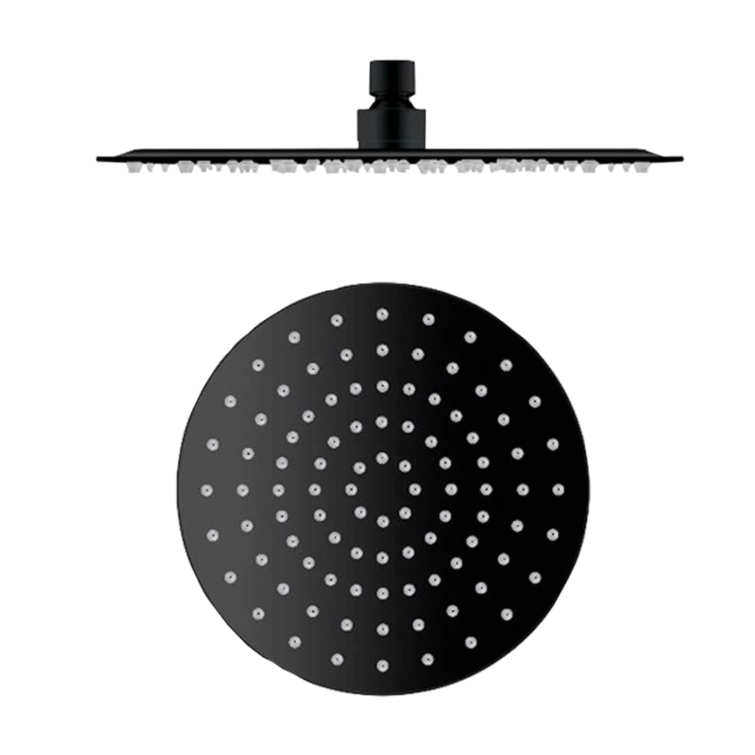 Plato Ducha Urban Redondo 25 cm 1 Jet sin Brazo Negro Mate