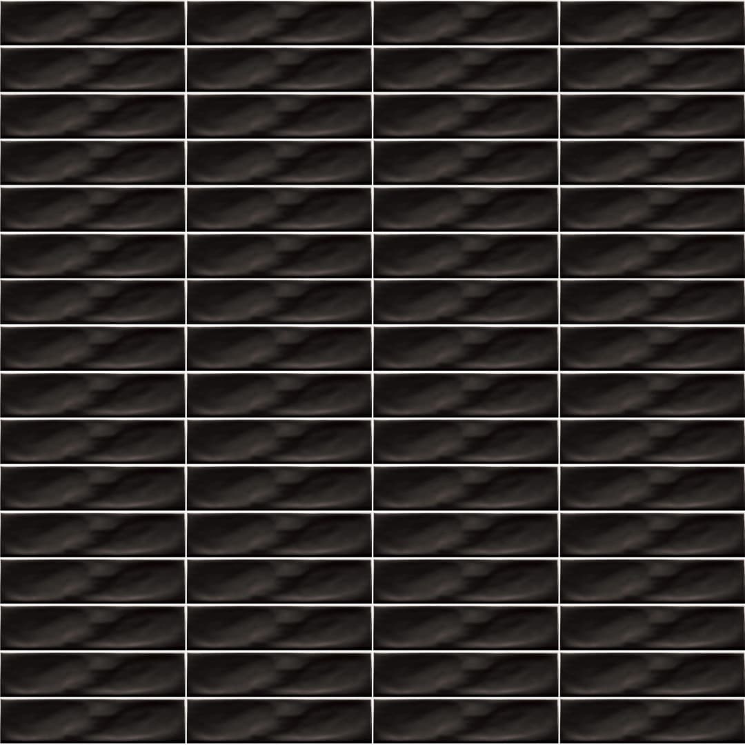 Cerámica Muro Ice Craft Black Brillante 6.8x28 cm