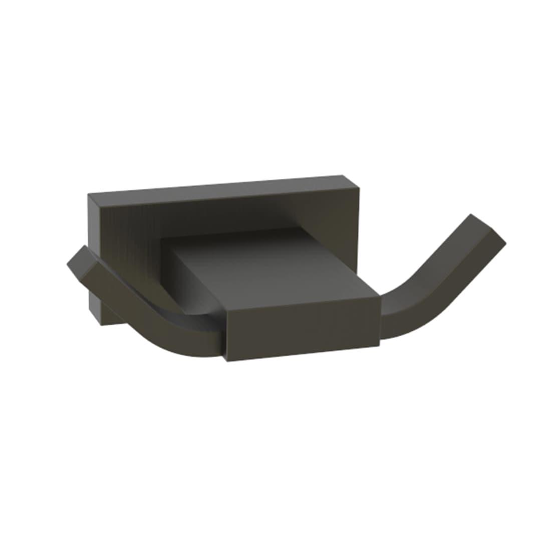 Percha Atlas Doble Latón Grey Mate 8.6x5.5x2.5 cm