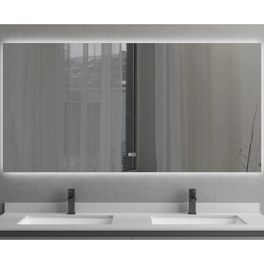 Espejo Mandarin Rectangular Desempañante Retroiluminado Cromado 160x80x4 cm