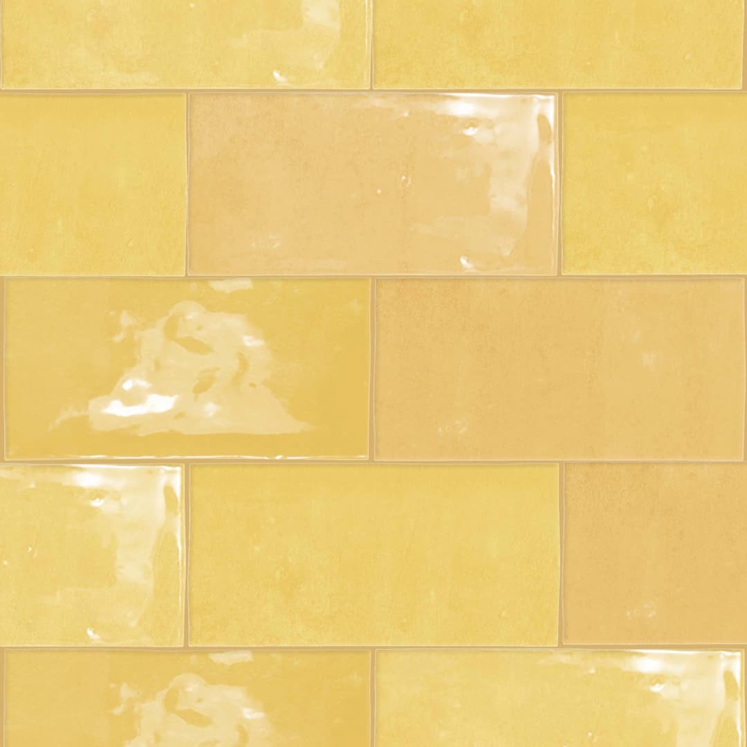 Cerámica Muro Fez Mustard Amarillo Gloss 6x12.5 cm