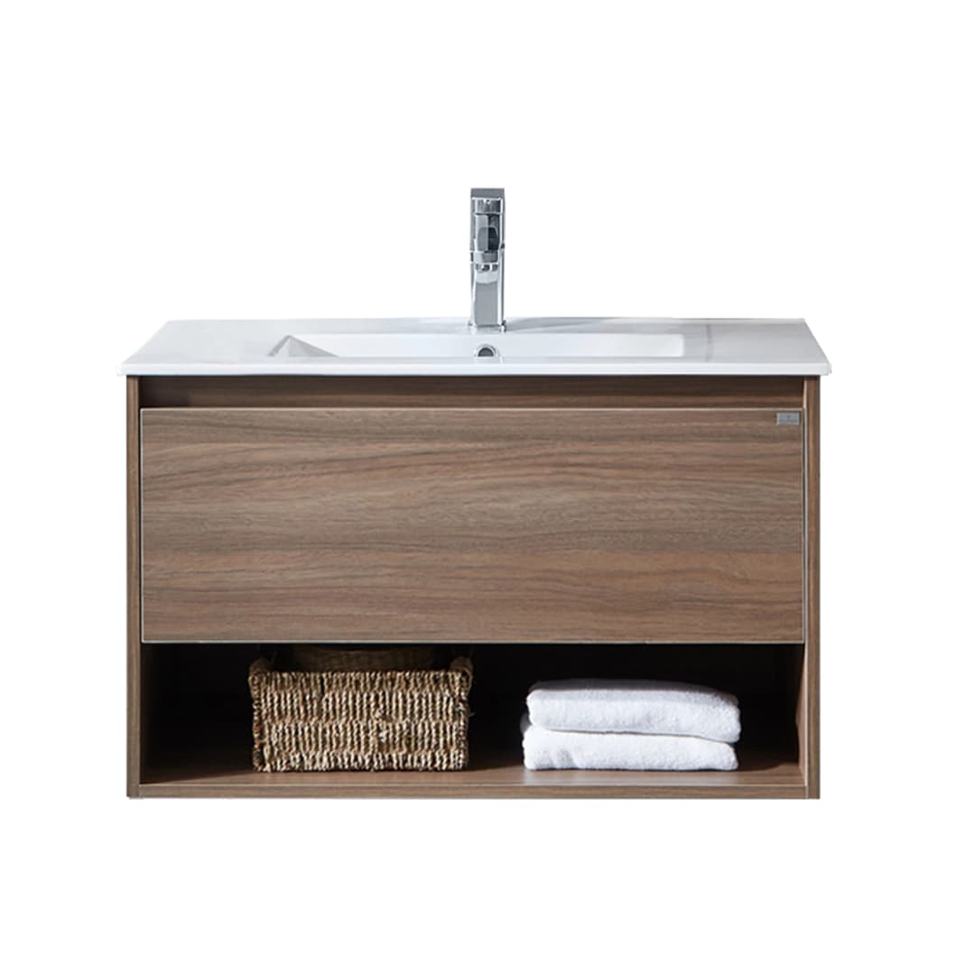 Mueble de Baño Queen con Lavamanos 800 mm 1 Cajón y Repisa Choco