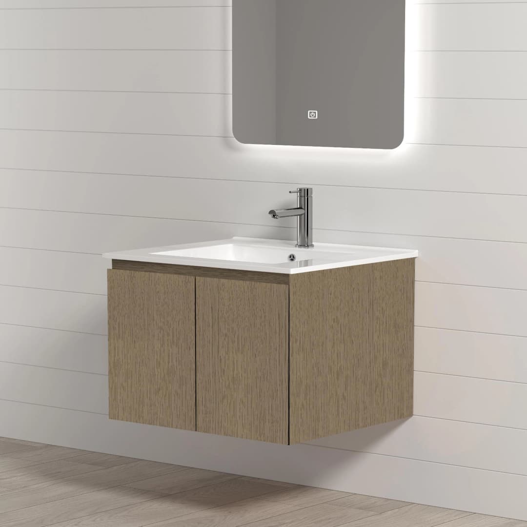 Mueble de Baño Nepal-N 2 Puertas Abedul con Lavamanos 710x465x500 mm