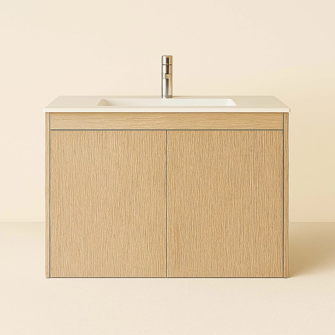 Mueble de Baño Nepal con Lavamanos 900x470x495 mm 2 Puertas Light Oak