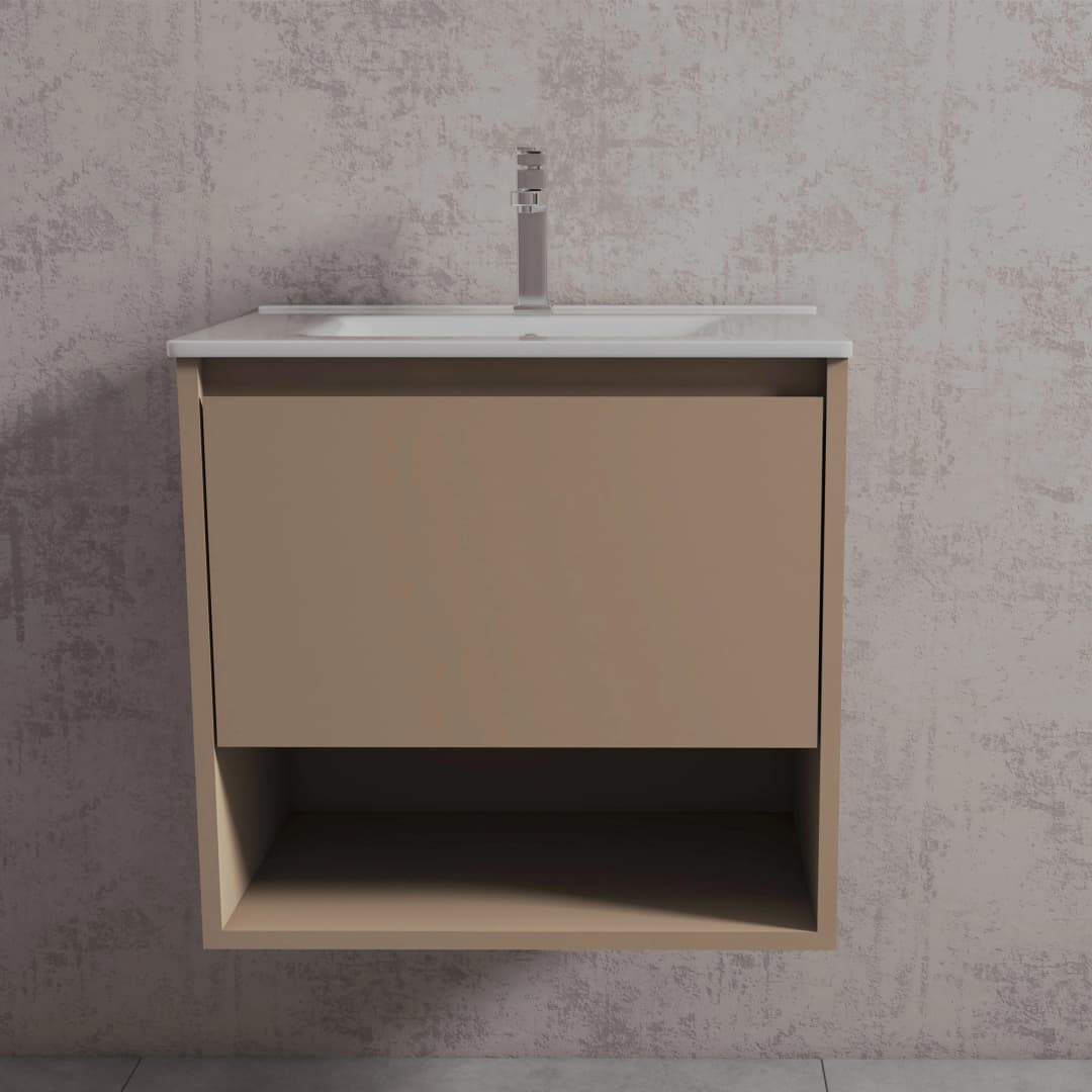 Mueble de Baño Delfos con Lavamanos 600x475x550 mm 1 Cajón y Repisa Sand