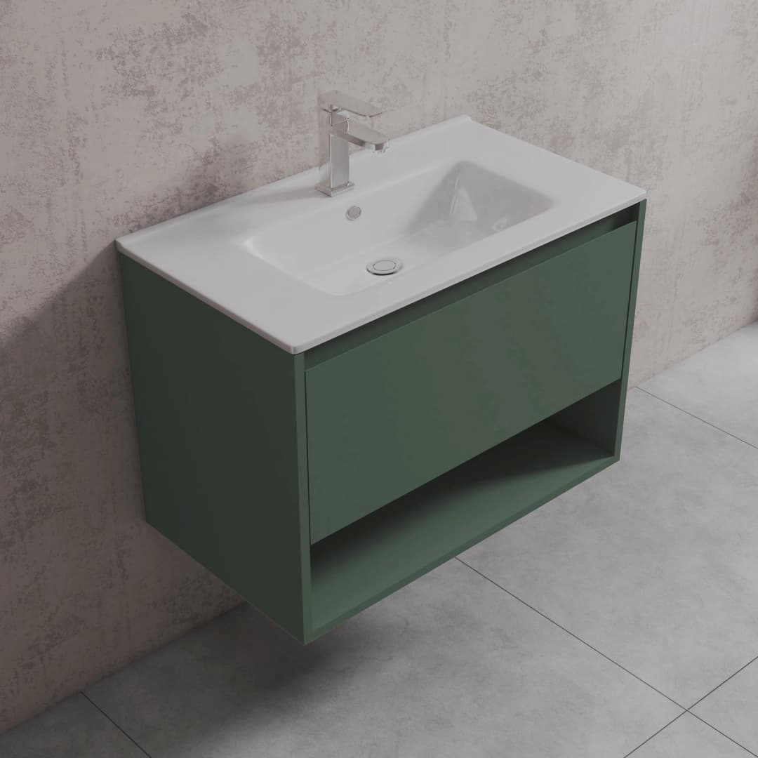 Mueble de Baño Delfos con Lavamanos 800x475x550 mm 1 Cajón y Repisa Forest