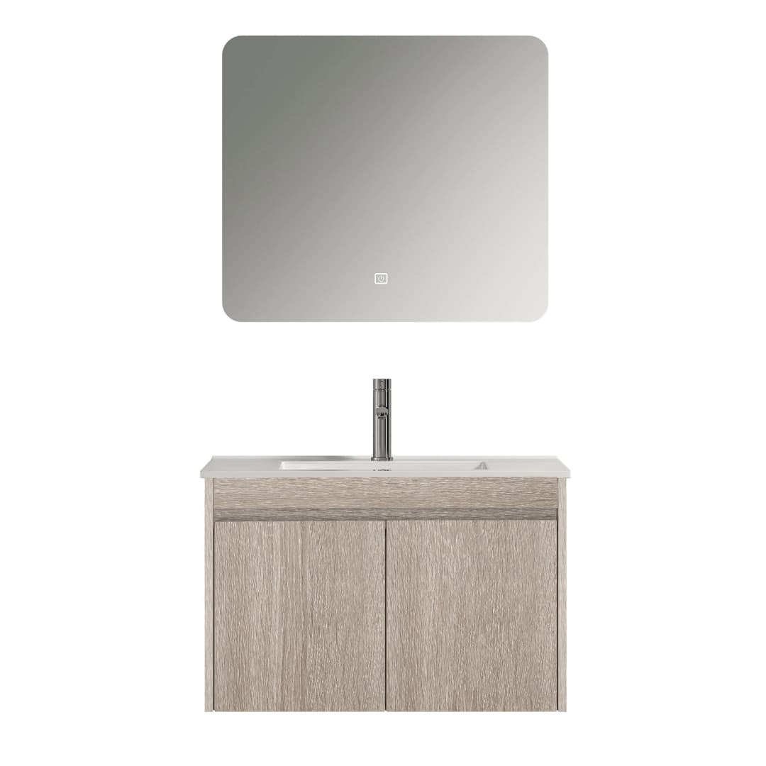 Mueble de Baño Nepal con Lavamanos 800x470x495 mm 2 Puertas Brown Wood
