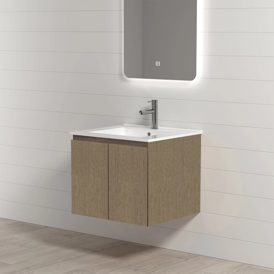 Mueble de Baño Nepal-N 2 Puertas Abedul con Lavamanos 610x465x500 mm