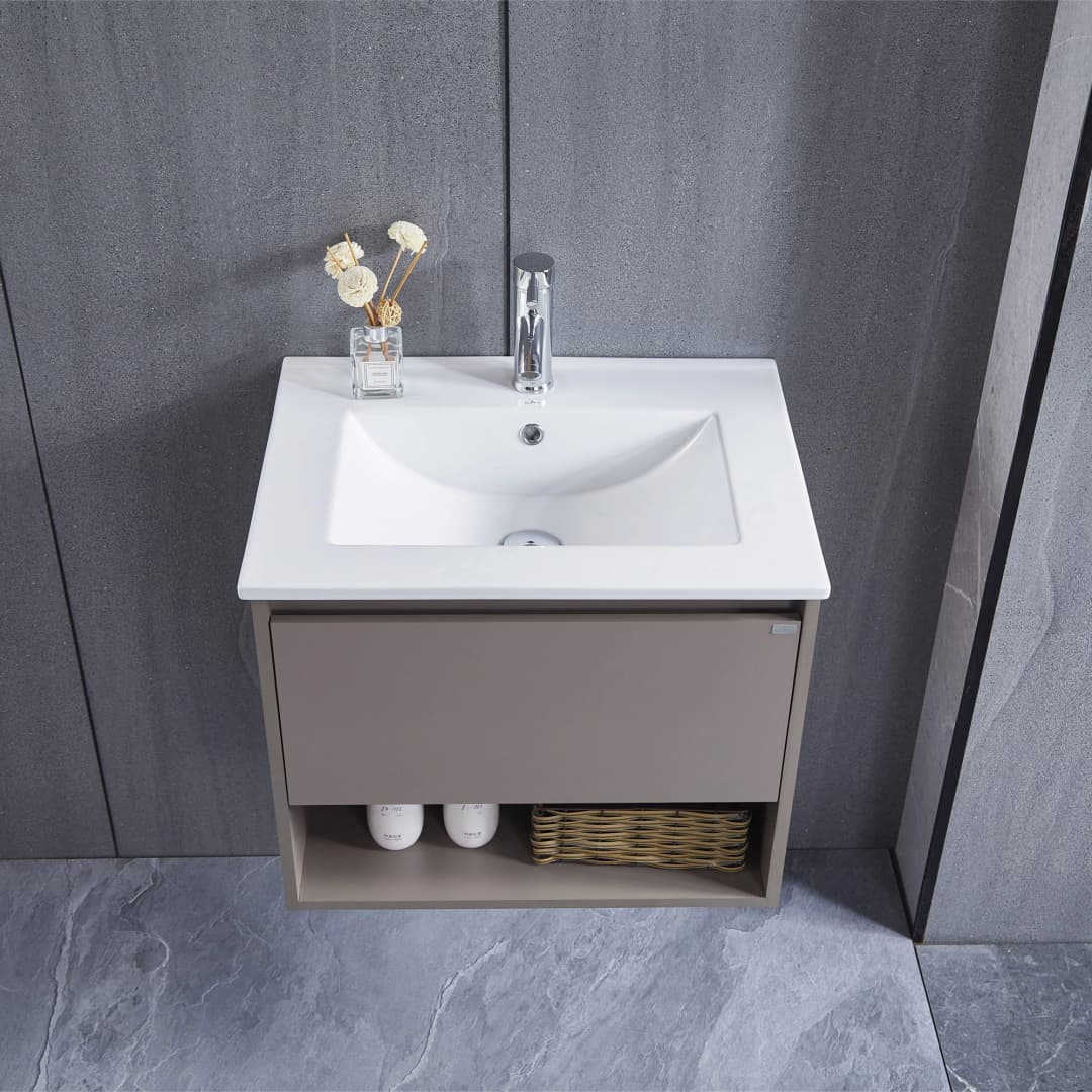 Mueble de Baño Queen con Lavamanos 600x455x500 mm 1 Cajón y Repisa Misty Grey Matt