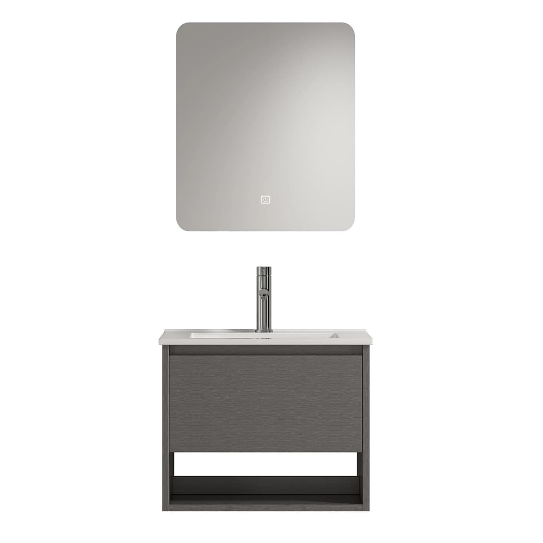 Mueble de Baño Nepal con Lavamanos 600x470x495 mm 1 Cajón y Repisa Dark Grey