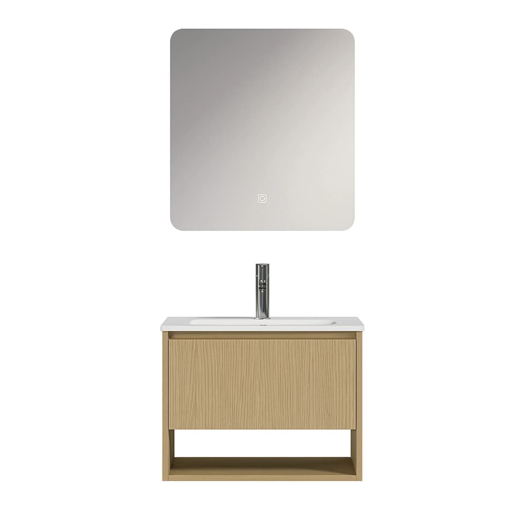 Mueble de Baño Nepal Roble 1 Cajón y Repisa con Lavamanos 610x465x500 mm