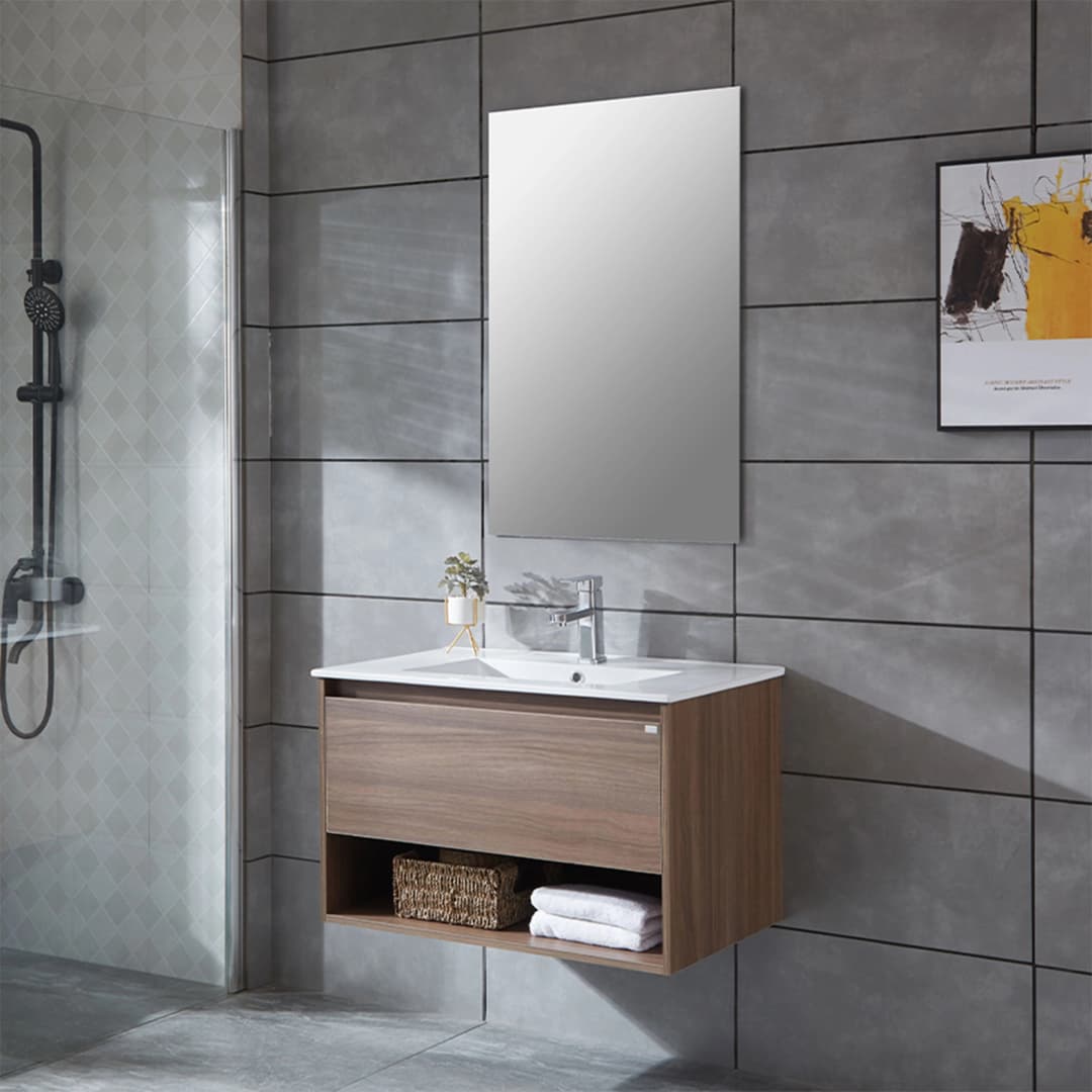 Mueble de Baño Queen con Lavamanos 900 mm 1 Cajón y Repisa Choco