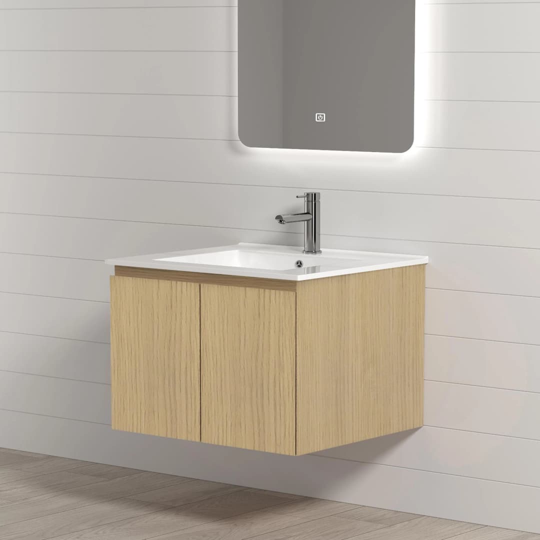 Mueble de Baño Nepal-N 2 Puertas Roble con Lavamanos 710x465x500 mm