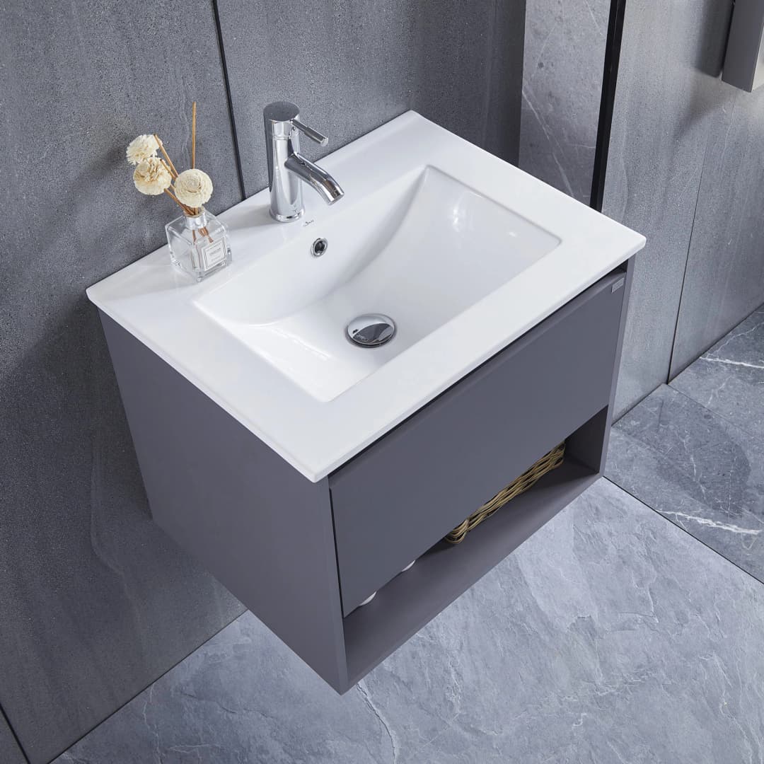Mueble de Baño Queen con Lavamanos 700 mm 1 Cajón y Repisa Silver Grey