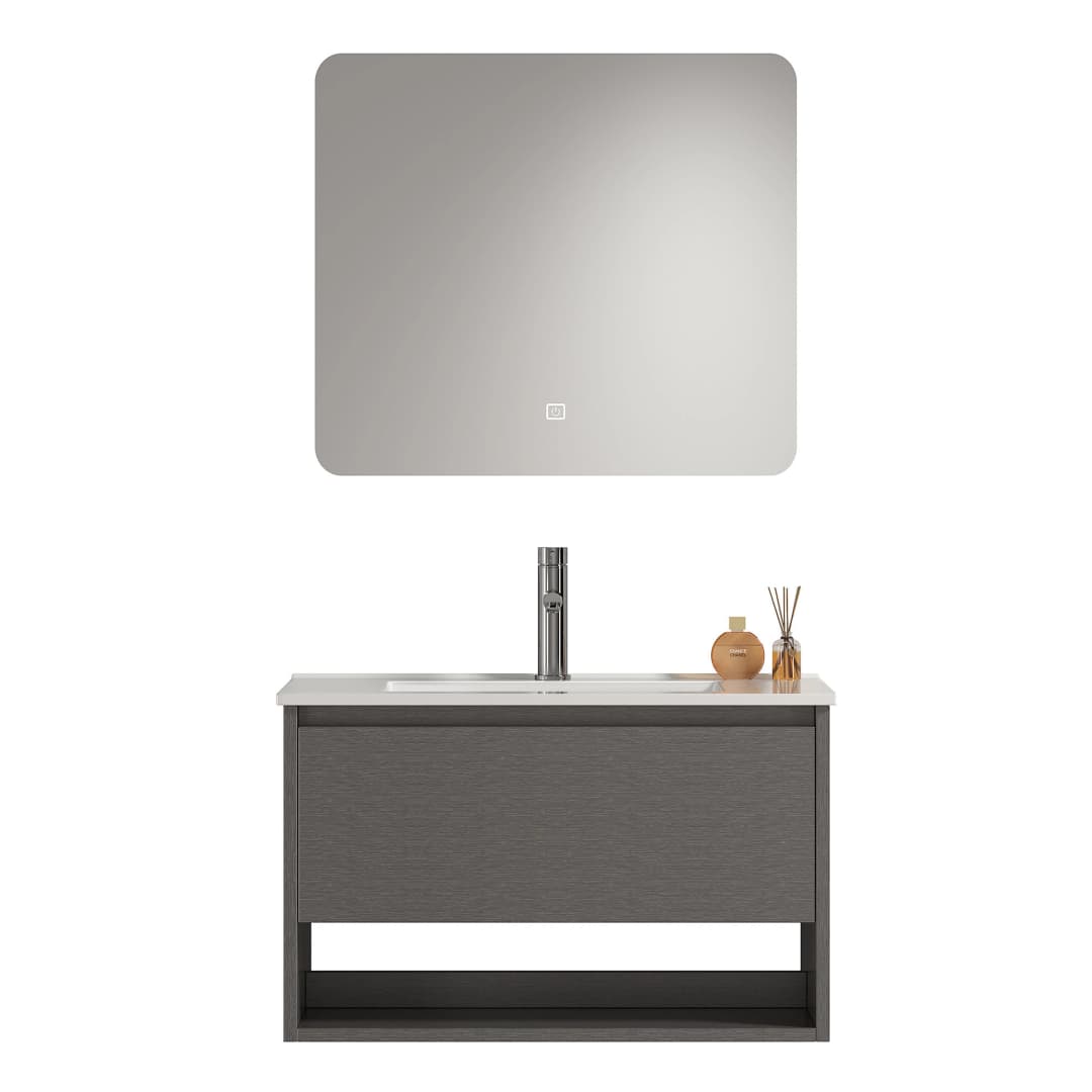 Mueble de Baño Nepal con Lavamanos 800x470x495 mm 1 Cajón y Repisa Dark Grey