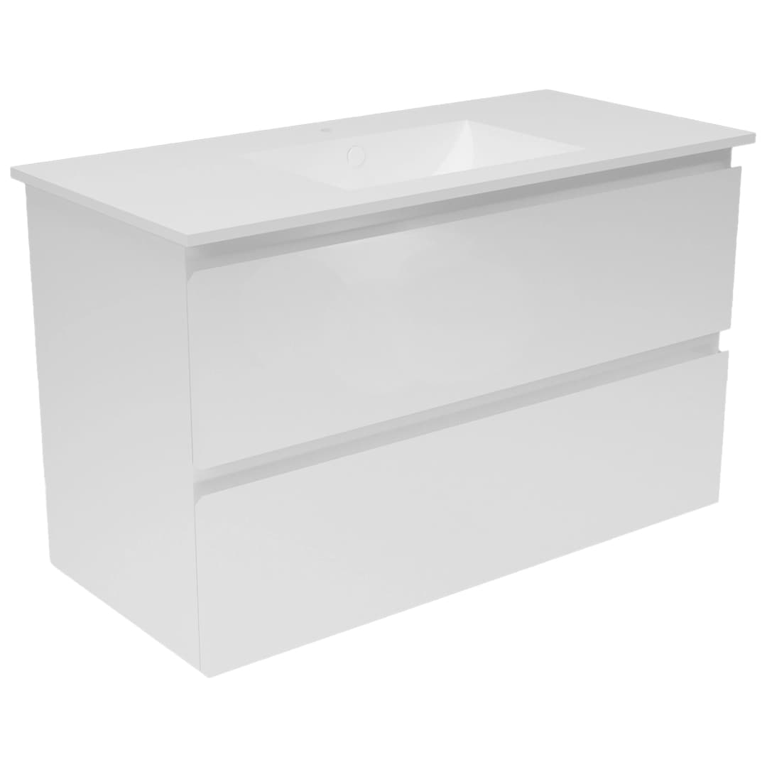 Mueble de Baño Delfos con Lavamanos 1200x450x600 mm 2 Cajones Blanco Lacado