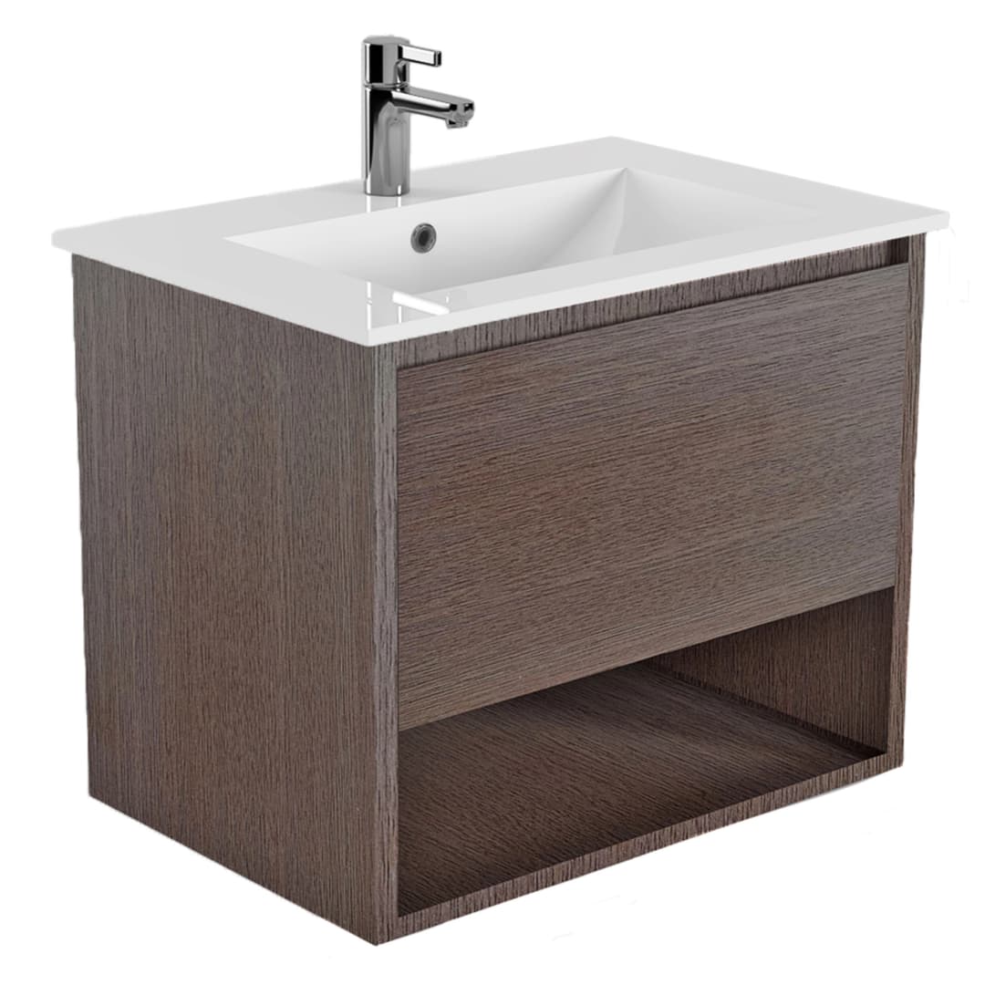 Mueble de Baño Delfos con Lavamanos 600x450x550 mm 1 Cajón y Repisa Greywood