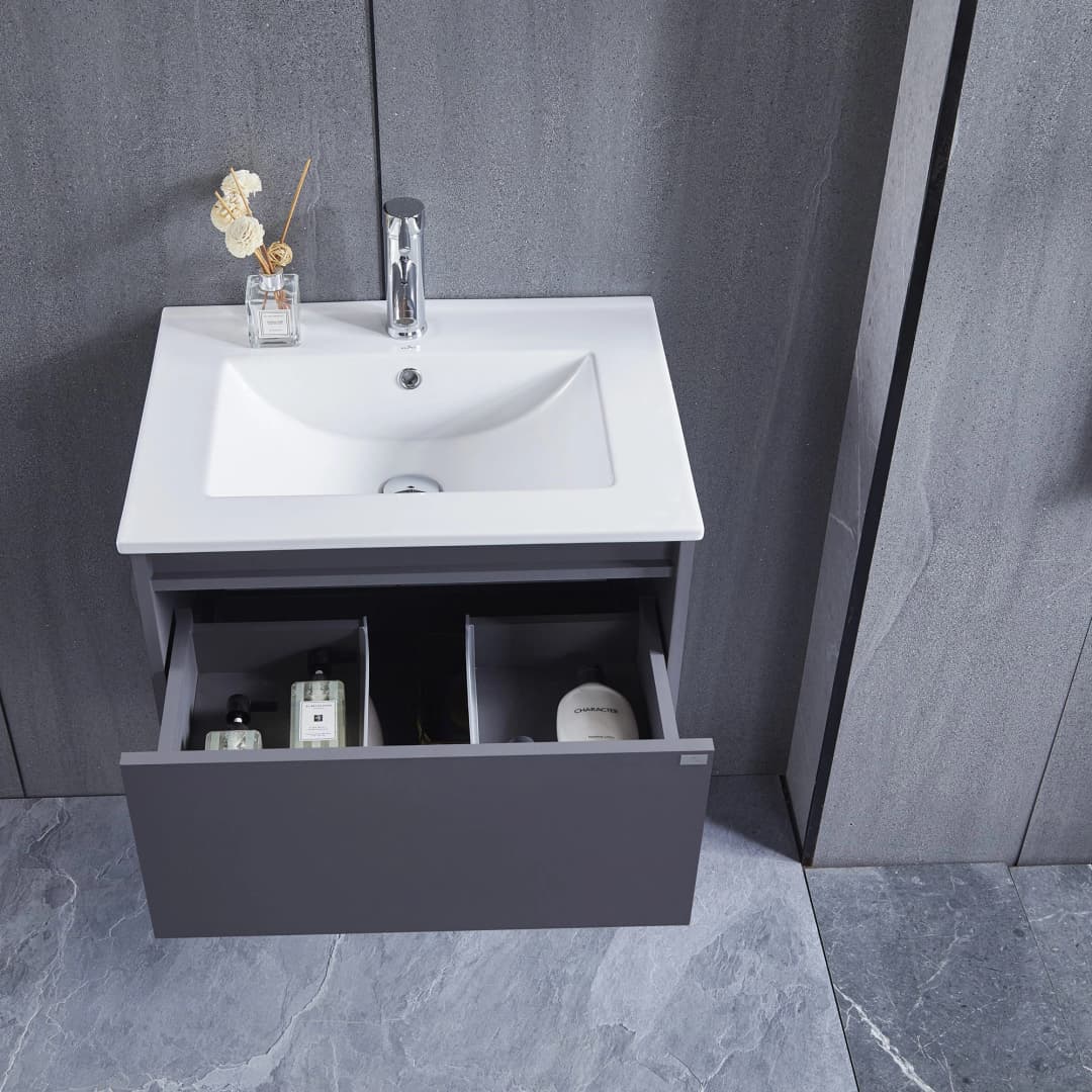 Mueble de Baño Queen con Lavamanos 800 mm 1 Cajón y Repisa Silver Grey