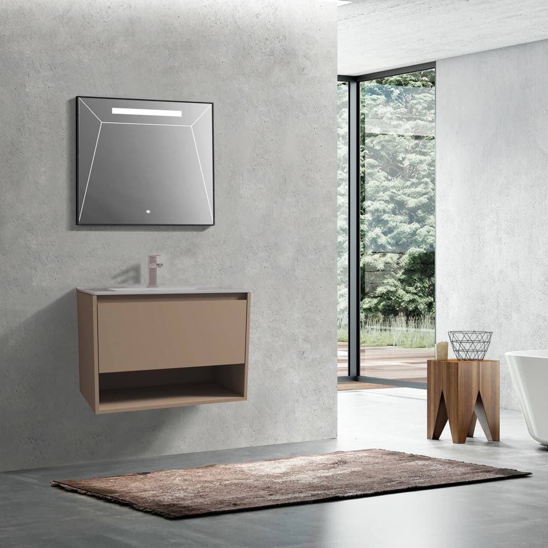 Mueble de Baño Delfos con Lavamanos 800x475x550 mm 1 Cajón y Repisa Sand