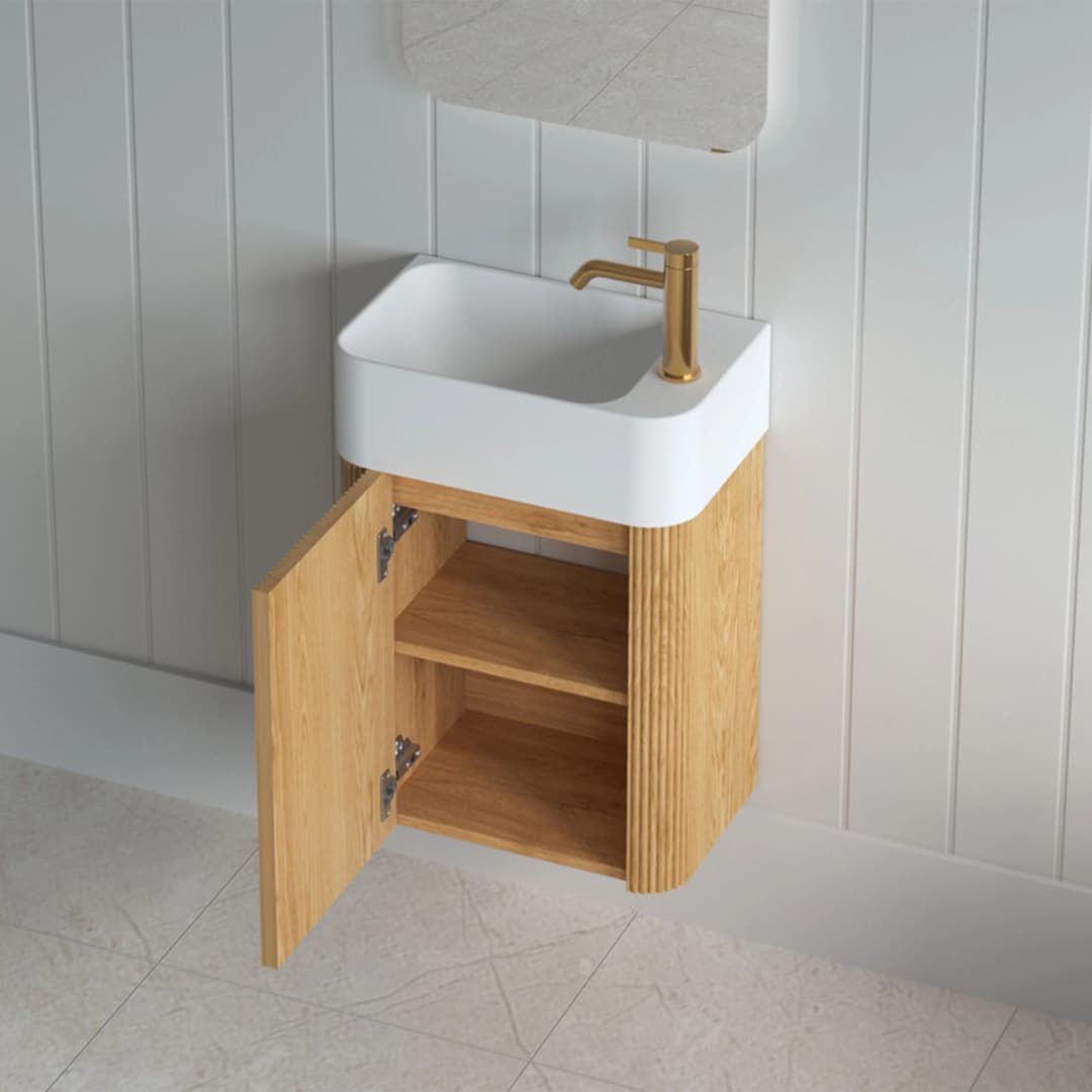 Mueble de Baño Mini York con Lavamanos 275x450x500 mm Café 1 Cajón