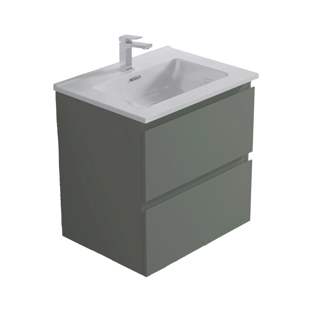 Mueble de Baño Albany con Lavamanos 600x450x600 mm 2 Cajones Dusty Green