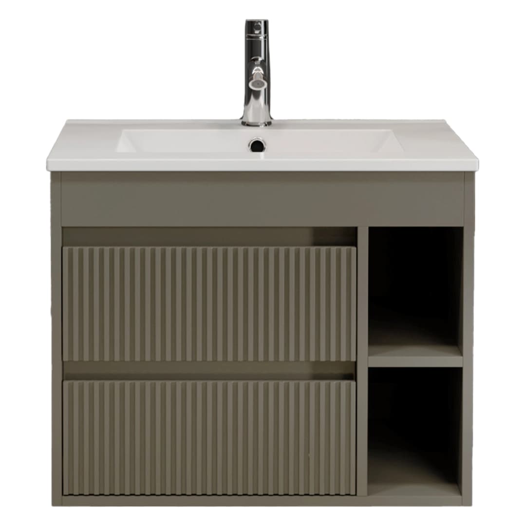 Mueble de Baño Princess con Lavamanos 600x470x500 mm 2 Cajones y Repisa Palillaje Grey Moka