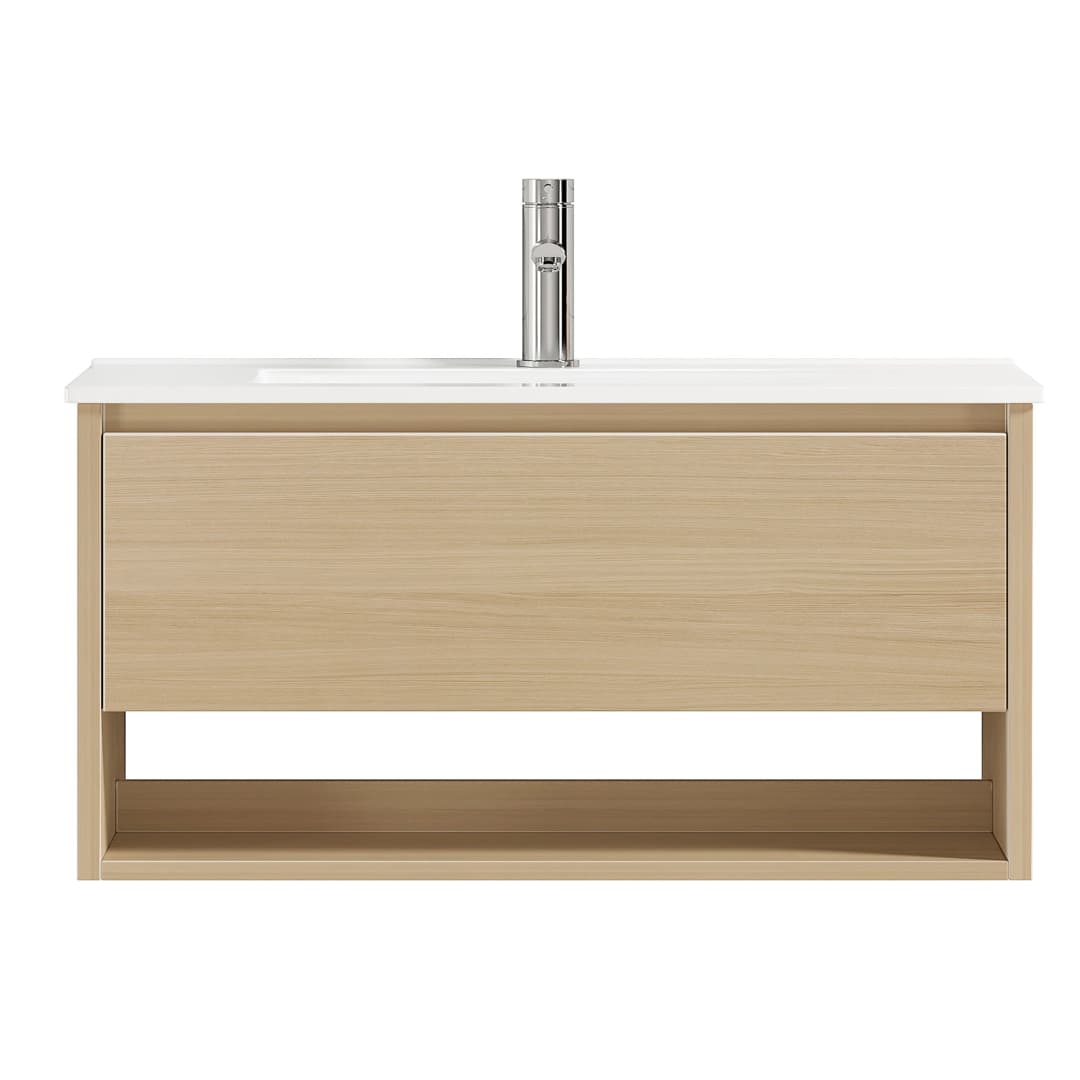 Mueble de Baño Nepal con Lavamanos 1000x465x500 mm 1 Cajón y Repisa Light Oak
