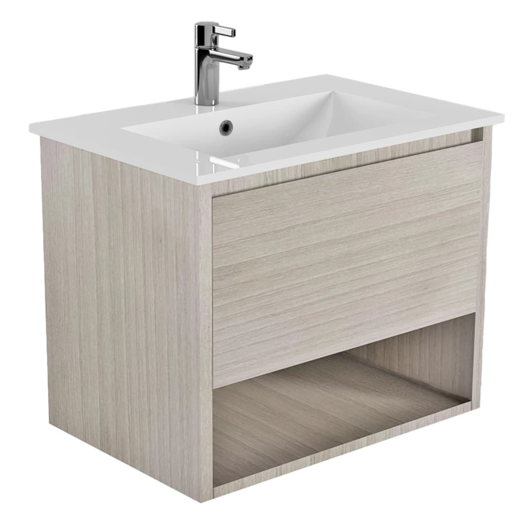 Mueble de Baño Delfos con Lavamanos 1200x450x550 mm 1 Cajón y Repisa Danish Oak