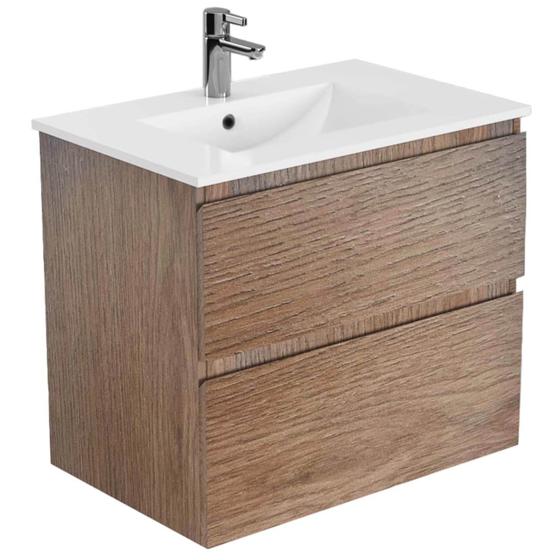 Mueble de Baño Delfos con Lavamanos 1200x450x600 mm 2 Cajones Rustic Oak