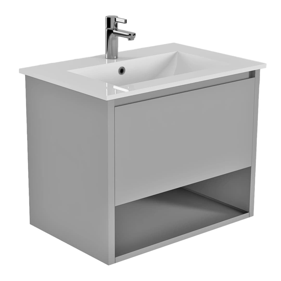 Mueble de Baño Delfos con Lavamanos 1000x450x550 mm 1 Cajón y Repisa Thunder Grey Matt