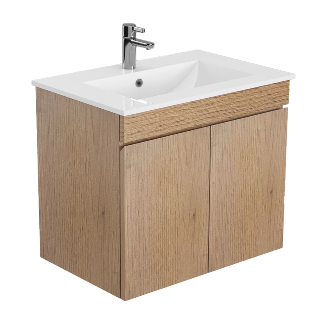Mueble de Baño Delfos con Lavamanos 900x450x600 mm 2 Puertas Natural Oak