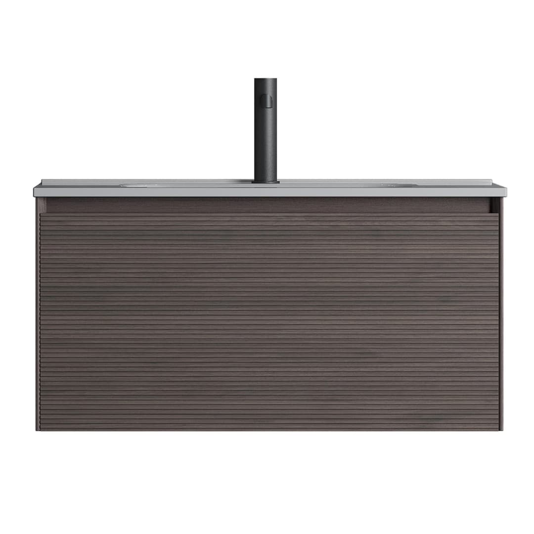 Mueble de Baño Edge con Lavamanos 800x418x465 mm 1 Cajón Walnut