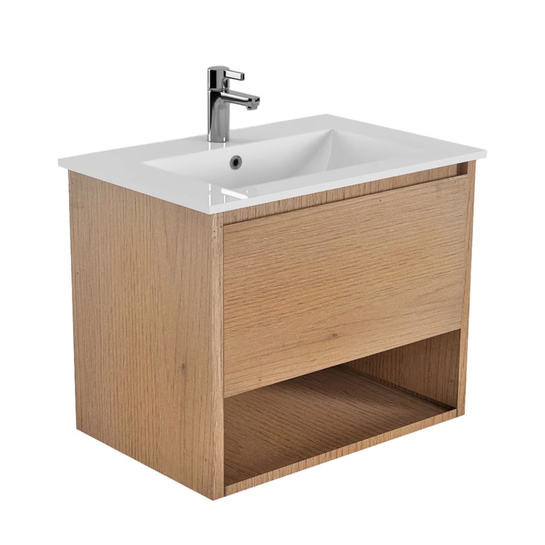Mueble de Baño Delfos con Lavamanos 700x450x550 mm 1 Cajón Natural Oak
