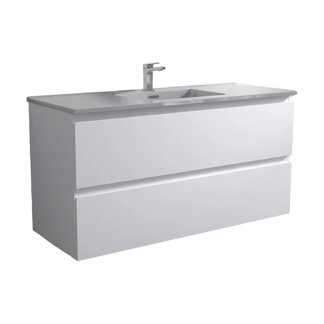 Mueble de Baño Albany con Lavamanos 1200x450x600 mm 2 Cajones Matte White