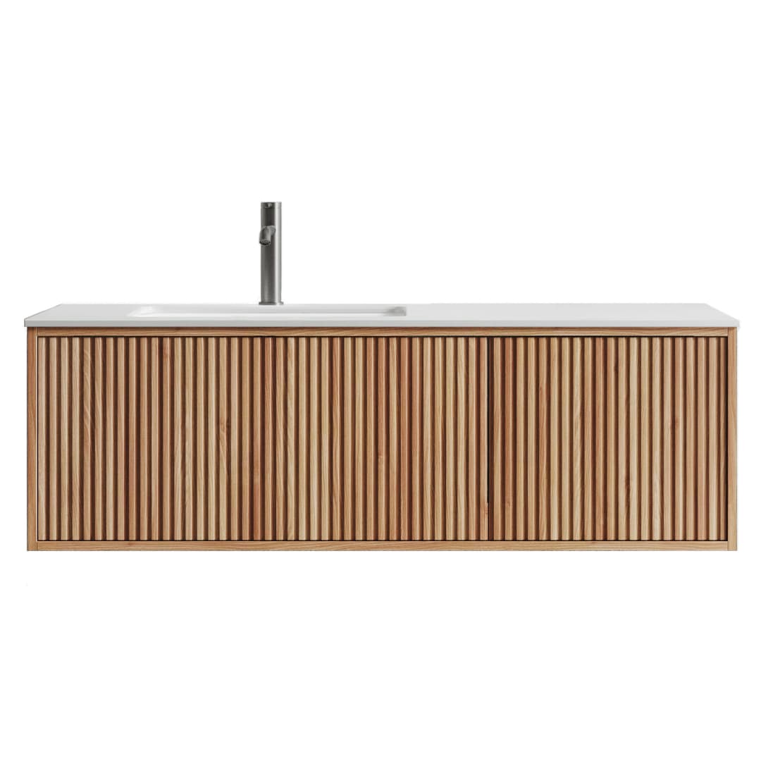 Mueble de Baño Hudson con Lavamanos 1200x392x530 mm 1 Cajón y Puerta Natural Ash