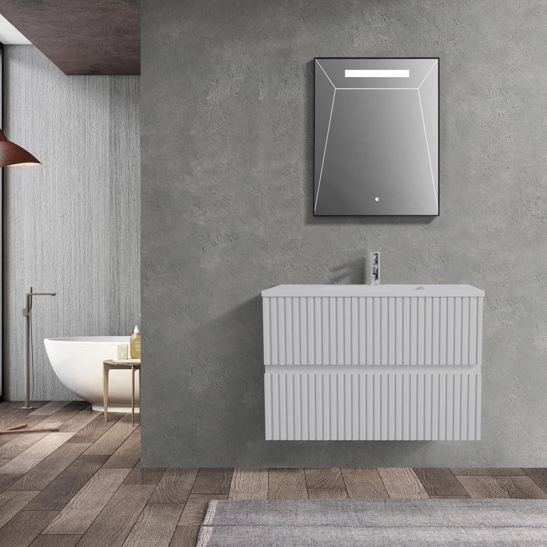 Mueble de Baño Amelia con Lavamanos 900x455x600 m Matte Pearl White